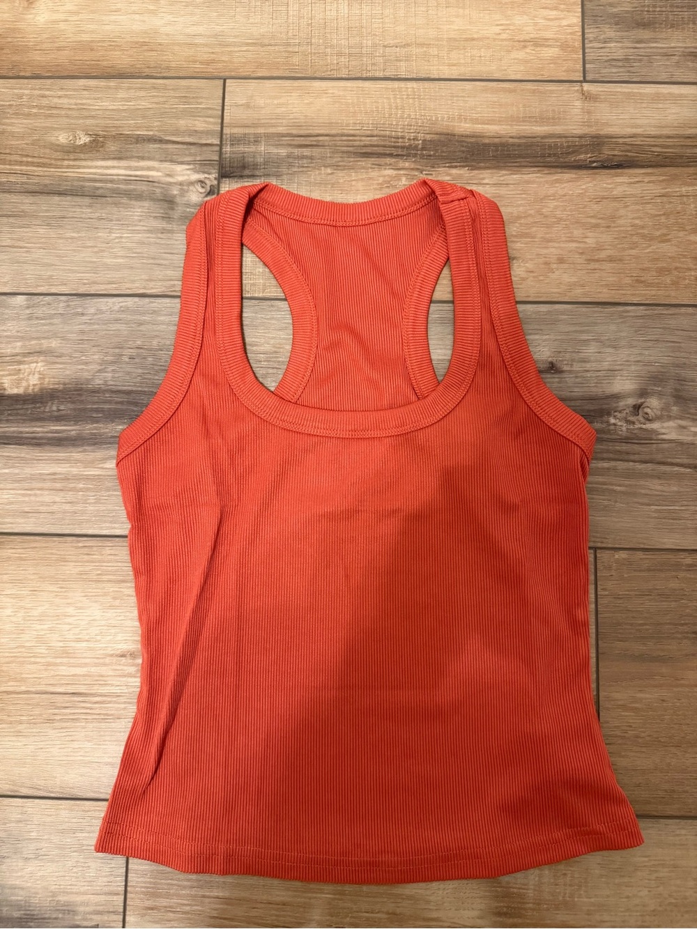 Boohoo Ribbed Racerback Tank Top - Orange